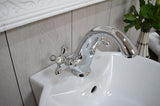 Amora chrome - Cross-handle mixer tap in country house style incl. waste valve