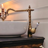 Mosel bronze large - Faucet in antique brass look, single lever mixer bronze in country house style