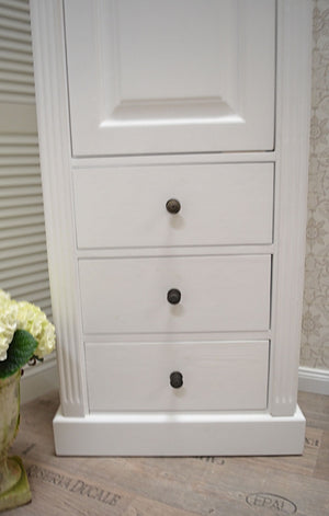 Clane - Elegant, white tall cabinet in Wilhelminian style