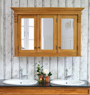 Fontaine - Large mirror cabinet with three doors in a country house look