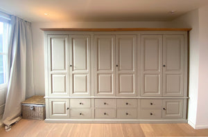 "Majvi" Individual country house fitted wardrobes, solid wood, Scandinavian