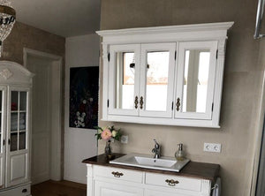 Manon - Large mirror cabinet with three doors in a country house look