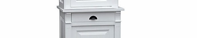 Pearl - Elegant, white tall cabinet in country house style