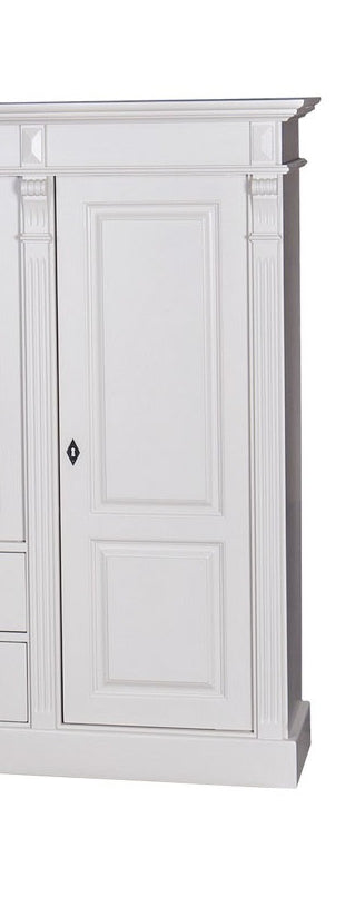 Sébornet - Elegant country house cabinet Vertiko made of solid wood in white