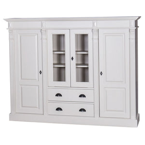 Sébornet - Elegant country house cabinet Vertiko made of solid wood in white