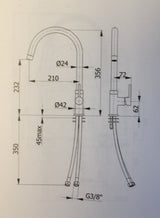 Tajo - modern, curved large mixer, single lever mixer chrome