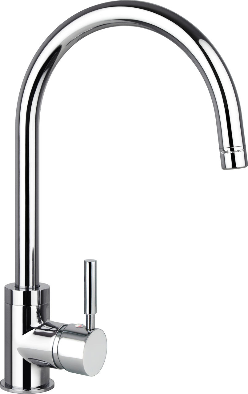 Tajo - modern, curved large mixer, single lever mixer chrome