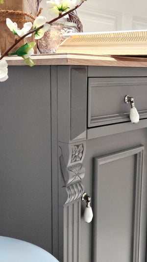 "Wartrop" - Country house chest of drawers solid wood Scandinavian blue-grey