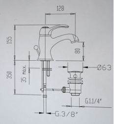 Werra chrom - Klassischer Einhebelmischer im Landhausstil inkl. Ablaufventil